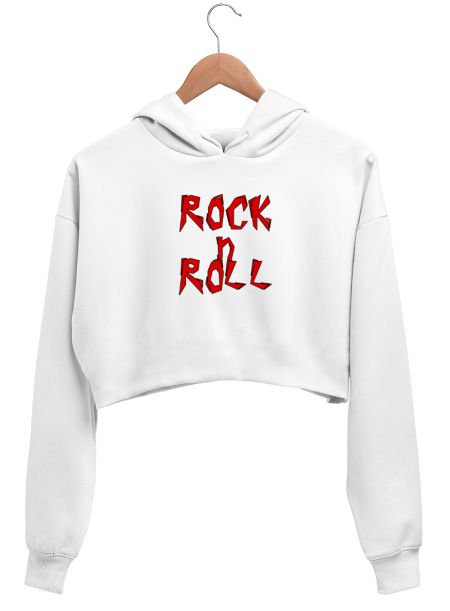 Rock-n-Roll - Crop top hoodie Crop Hoodie