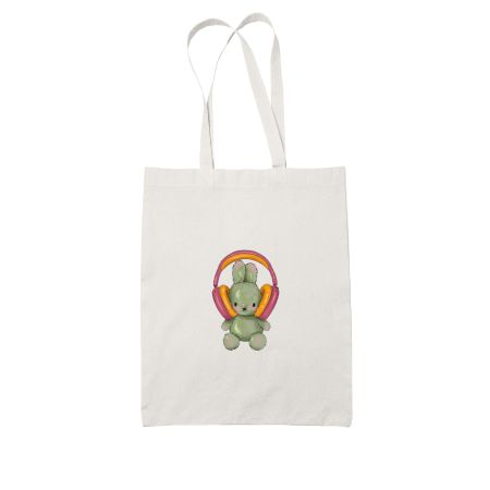 Bunny with Headphones White Tote Bag