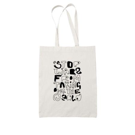 SLFTOTW (Black) White Tote Bag