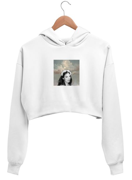 lana del rey (moon) Crop Hoodie