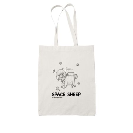 Space Sheep_Black White Tote Bag