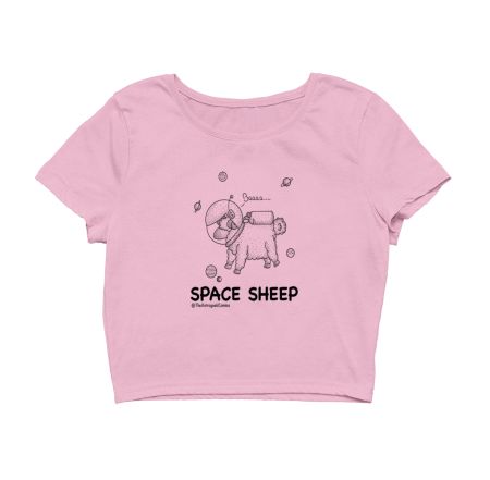 Space Sheep_Black Crop Top