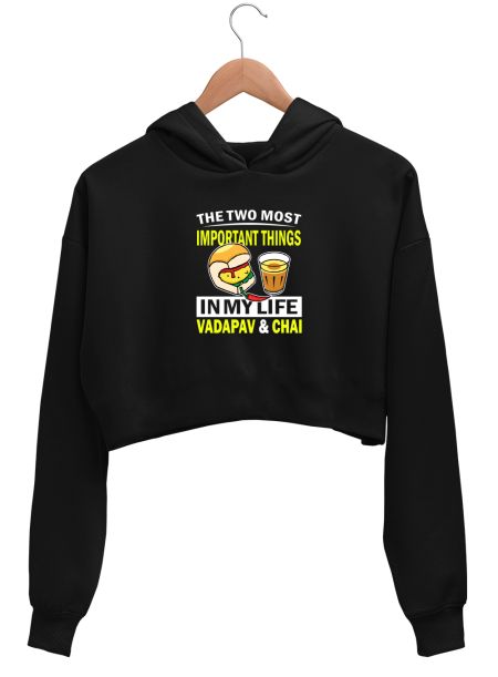 Mumbai Vadapav Lover Crop Hoodie