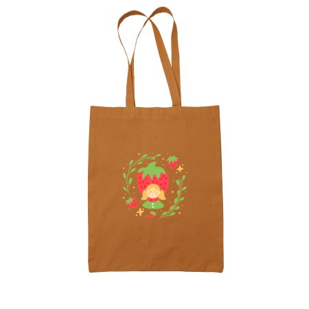 Strawberry Girl Colored Tote Bag