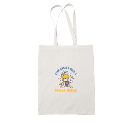 Even Angels Need a Smoke Break White Tote Bag