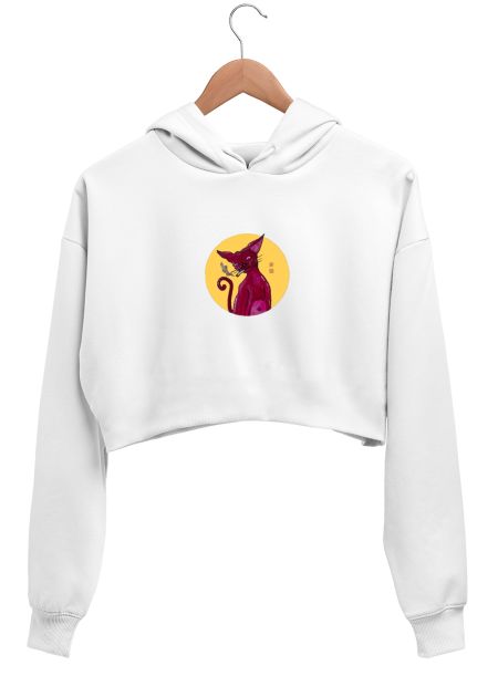 Sin Cat 1 Crop Hoodie