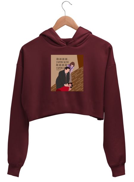The office-Stayin alive CPR Crop Hoodie