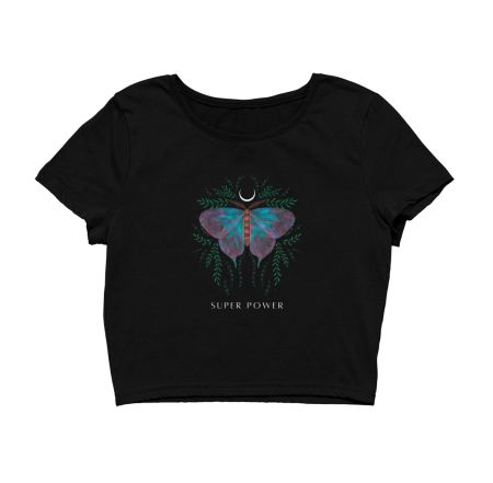 Super power butterfly art  Crop Top