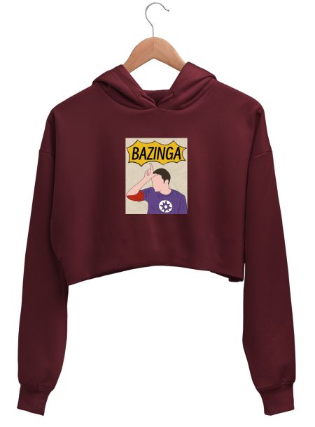 sheldon cooper - bazinga Crop Hoodie