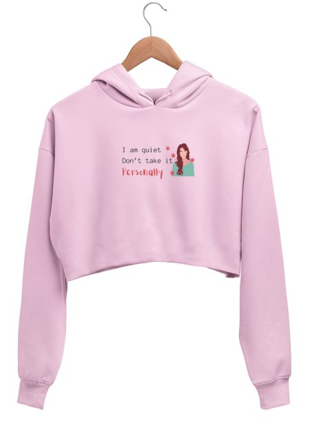 I am quiet introvert friendly  Crop Hoodie