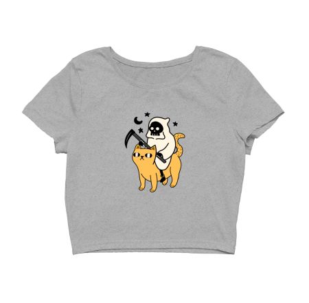 Death rides a cute cat Crop Top