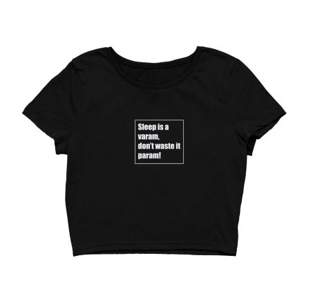 Sleep param - white Crop Top