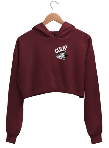 Dead fish go with the flow Crop Hoodie