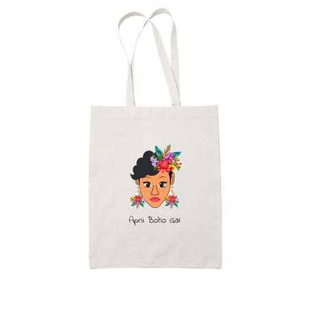 Apni Boho Gal White Tote Bag