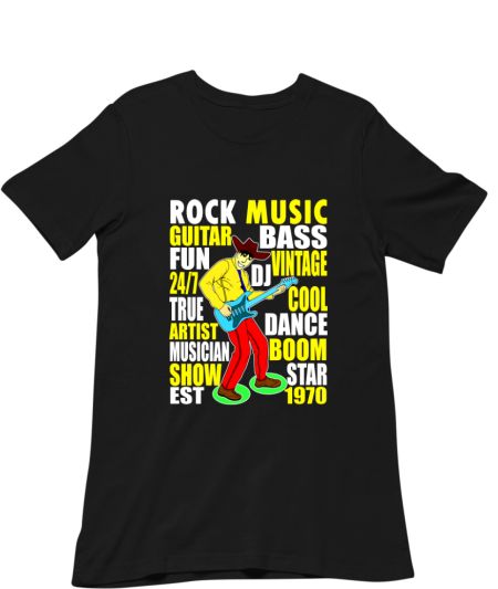 Cool Guitar Music Lover Vintage Illustration  Regular T-Shirt