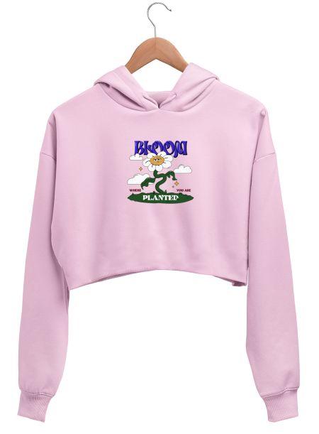 retro plant sayings Crop Hoodie