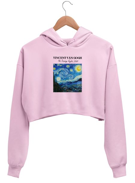 The Starry night by VV Gogh Crop Hoodie