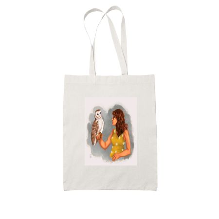 Girl with an owl tote bag White Tote Bag