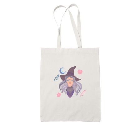 Halloween Witch White Tote Bag