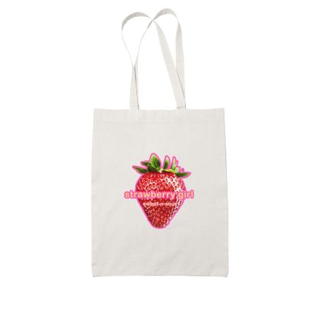 StrawberryGirl White Tote Bag