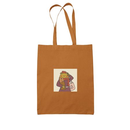 A Frog and a Baguette Colored Tote Bag