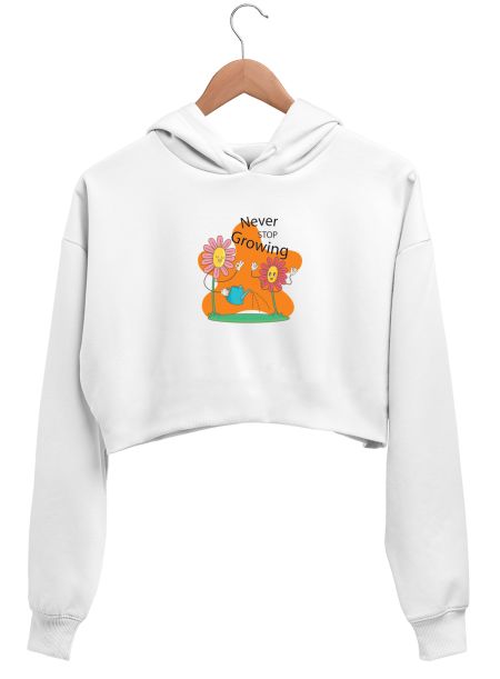 Never Stop Growing Crop Hoodie