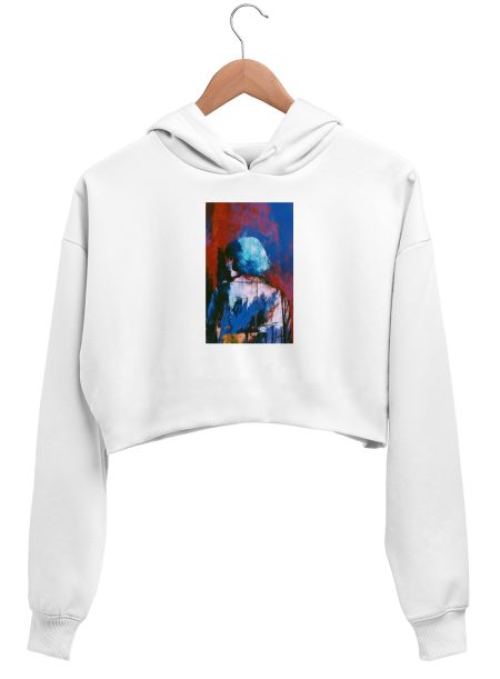 Blue is a deeply sneaky colour Crop Hoodie