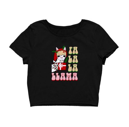 Llama Christmas Crop Top