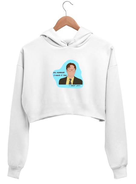 Ah, humour - Dwight Shrute  Crop Hoodie