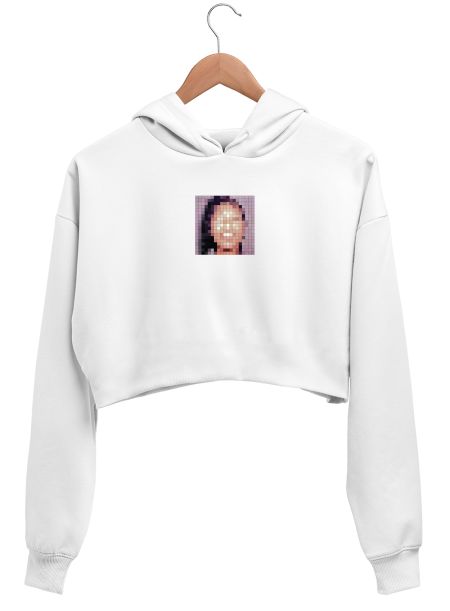 Her Loss Pixel Album Cover Crop Hoodie