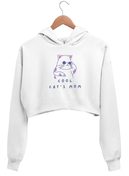 Cool Cat's Mom Crop Hoodie Crop Hoodie