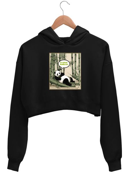 Panda time Crop Hoodie