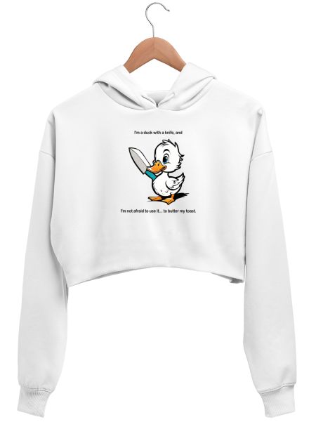 What the Duck !! Crop Hoodie