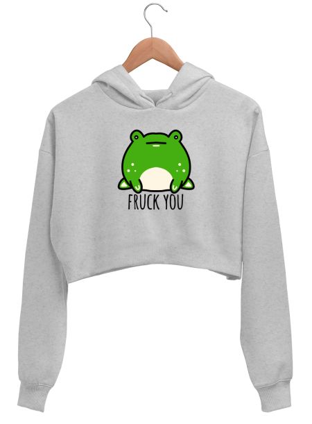 Fruck you froggy Crop Hoodie