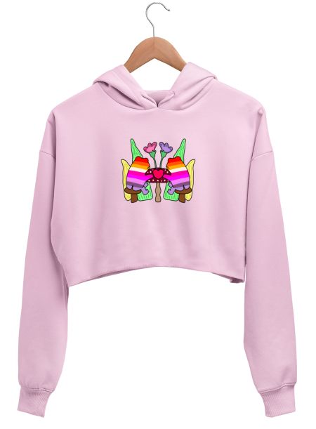 Lesbian couple Crop Hoodie