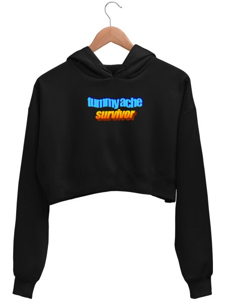 tummy ache survivor Crop Hoodie