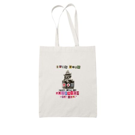 feminist cat White Tote Bag