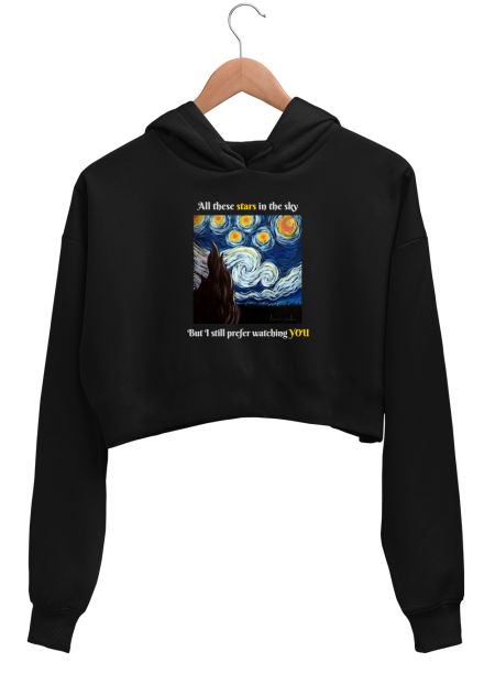 The Starry Night- Lemon Cookie Crop Hoodie