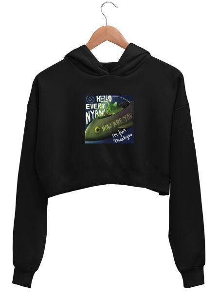 Hello Everynyan Crop Hoodie