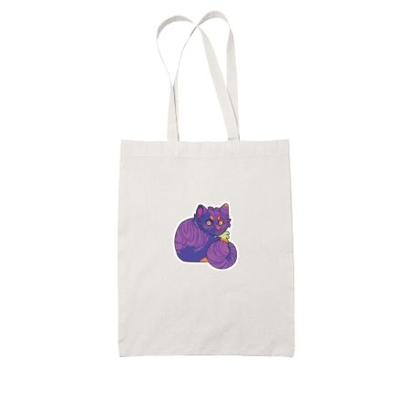  Yet Another Neon Cat White Tote Bag