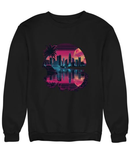 Tropical Vaporwave city Sweatshirt