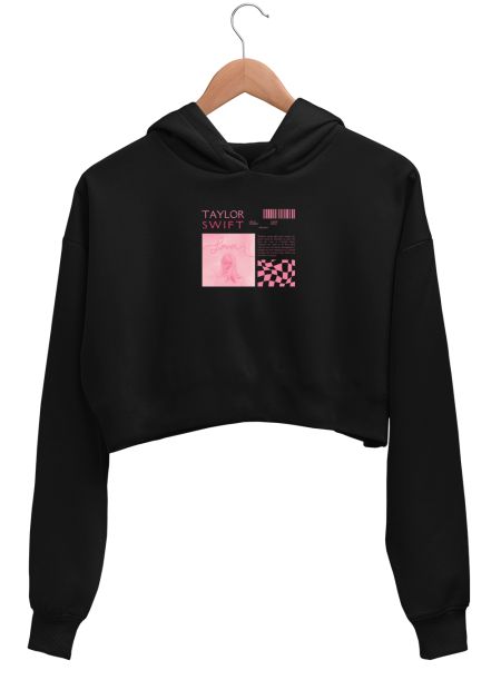 Lover- pink Crop Hoodie