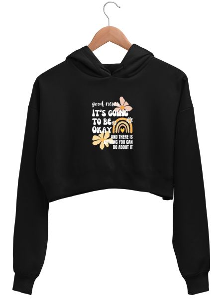 Ominous positivity (light) Crop Hoodie