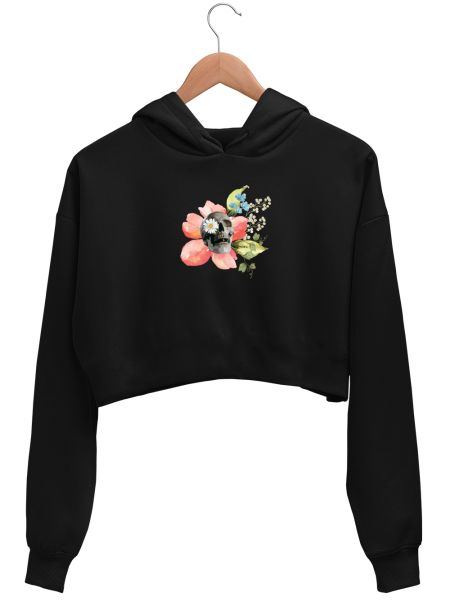 Bloom from Bones Crop Hoodie