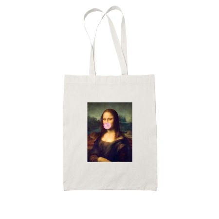 Mona Lisa Bubble Gum White Tote Bag