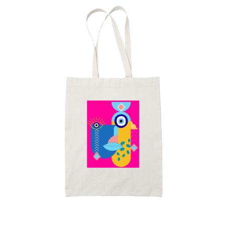 Abstract Face White Tote Bag