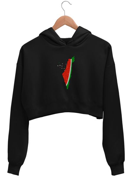Free Palestine! Crop Hoodie