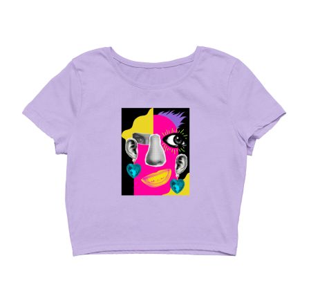 Abstract face collage Crop Top