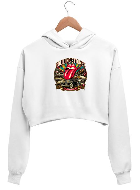 Rolling Stones Crop Hoodie