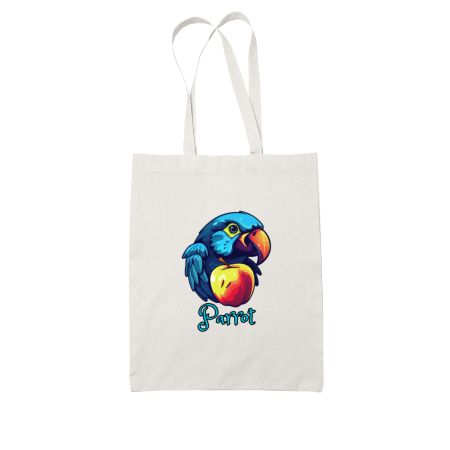 Trippy Art Parrot With Apple  Tote Bag